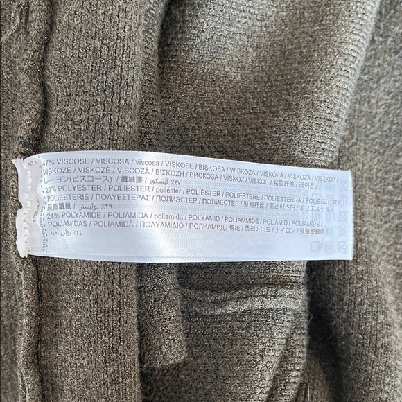 Mango Olive Green Oversized Knitted Long Car Coat New Condition, Size L - Picture 10 of 11